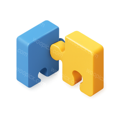 Colorful 3D Puzzle Pieces Connecting Together