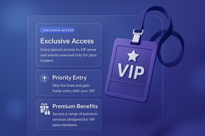 3D Illustration of a VIP Pass with Exclusive Access Features