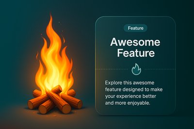 Vibrant Bonfire Illustration with Feature Block