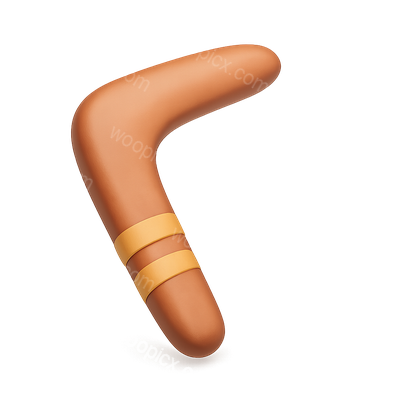 Stylish 3D Boomerang Icon in Warm Tones