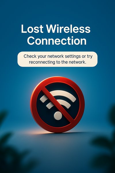 Visual Alert for Lost Wireless Connection with Guidance