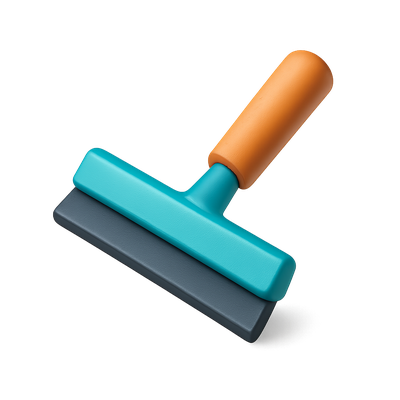 3D Icon of a Window Squeegee with Isometric Design