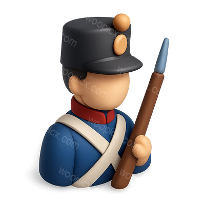 3D Fusilier Icon in Isometric View with Transparency