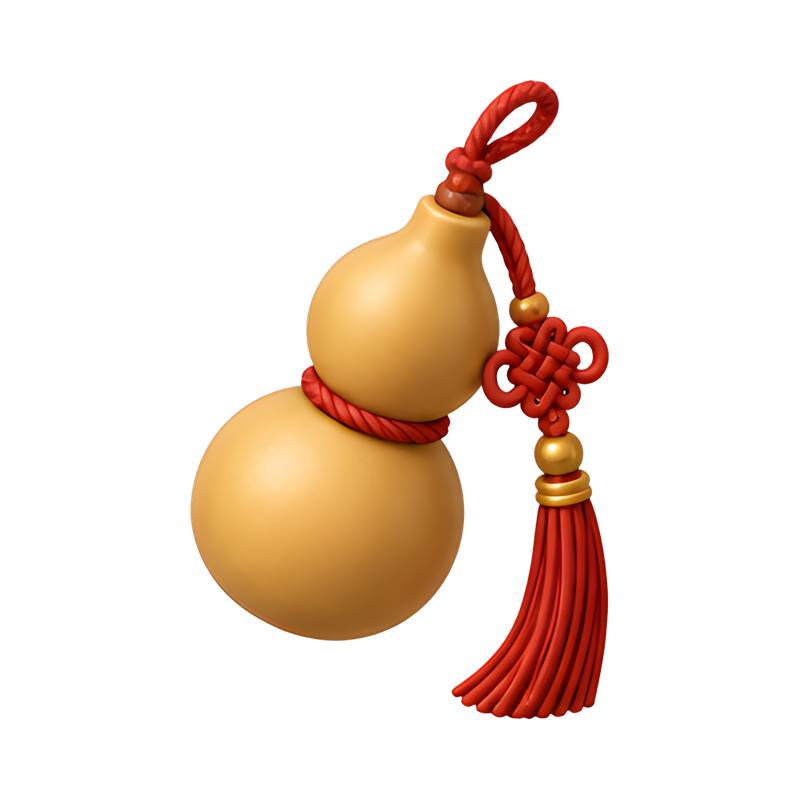 Elegant double gourd charm with tassel