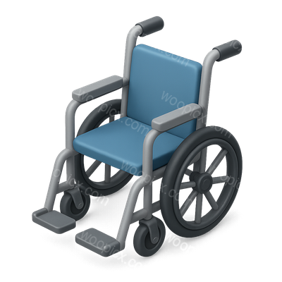 3D Isometric Wheelchair Icon Design for Mobility Aid