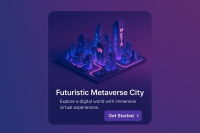 Futuristic Metaverse City with Neon Lights