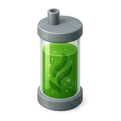 3D Algae Bioreactor Icon in Isometric View