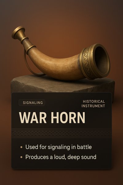 3D War Horn Design with Informative Panel