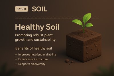 3D Illustration of Soil with Plant Growth Features