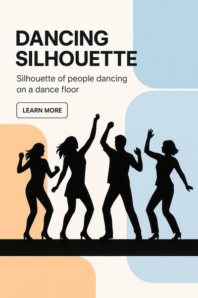 Dynamic Silhouette of Dancers on a Modern Dance Floor