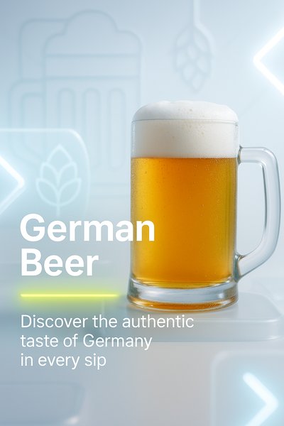 Promotional Image Featuring German Beer with Modern Design Elements