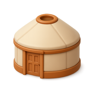 3D Icon of a Traditional Yurt Structure