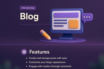 3D Landing Page Design for Blog Features Overview
