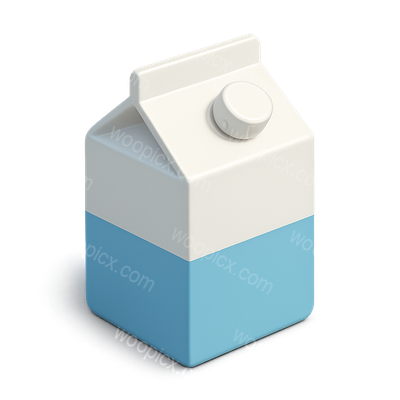 Stylish 3D Milk Carton Icon in Isometric View
