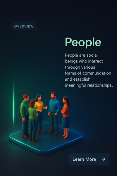 Stylish Neon Scene Featuring People in a 3D Environment