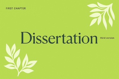 Modern Design for Dissertation Cover with Green Background