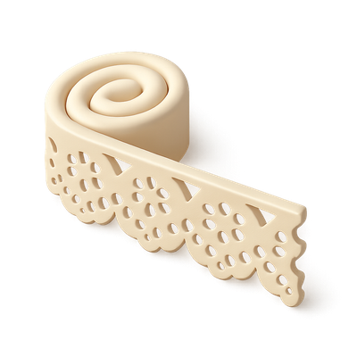 Stylish 3D Lace Trim Icon with Volumetric Feel