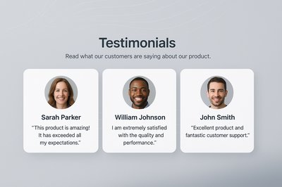 Customer Testimonials Section with Modern Design Elements