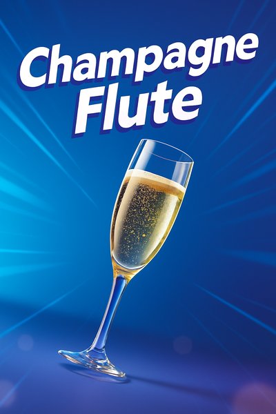 Dynamic Champagne Flute on Vibrant Background