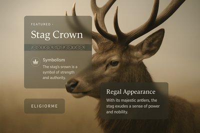 Majestic Stag Crown Illustration with Text Overlay