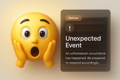 Surprised Emoji with Notification Card Design
