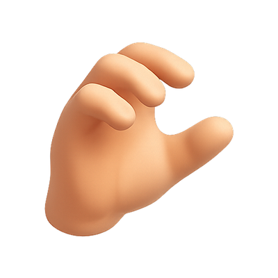3D Rendered Cartoon Hand Gesture Symbolizing Grasping