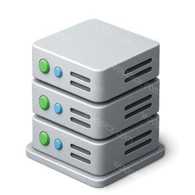 Stylish 3D Web Server Icon with Isometric Design