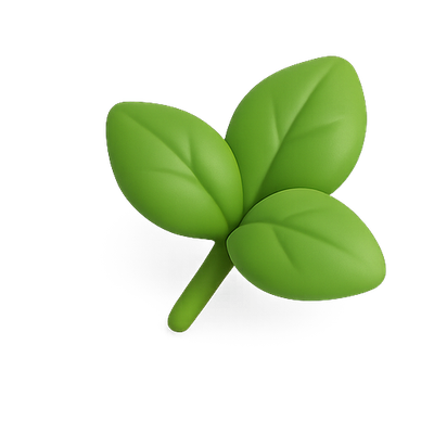 Stylized Green Leaf Icon for Nature Themes