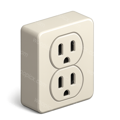3D Render of a Power Outlet in Isometric View