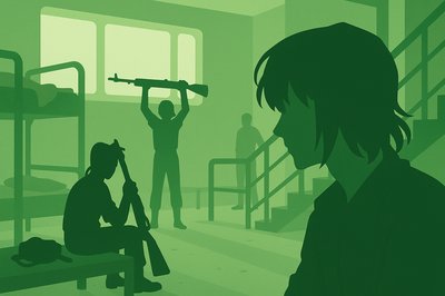 Stylized Illustration of Military Training Environment