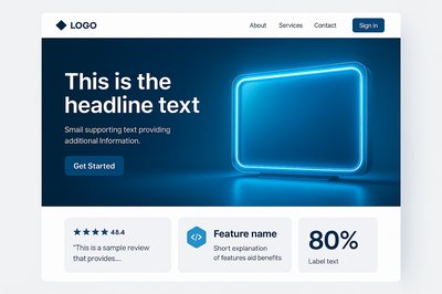 Futuristic Landing Page Design with High-Tech Elements