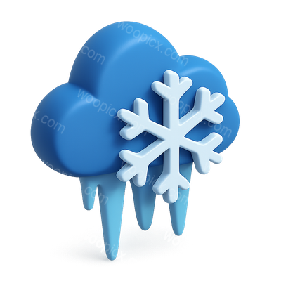 Stylized Cloud with Snowflake Icon for Weather Apps