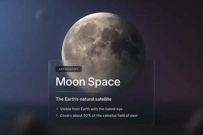 Stunning 3D Illustration of Moon Space with Informative Overlay