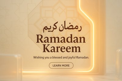 Elegant Ramadan Greeting Card with Warm Lighting