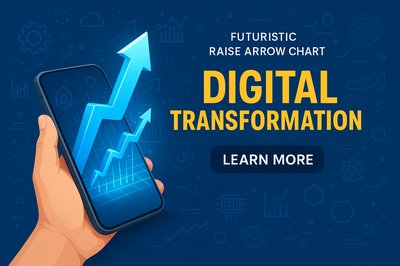 Futuristic Digital Growth Chart with Smartphone Display