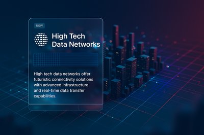 Futuristic Miniature Cityscape with Data Networks