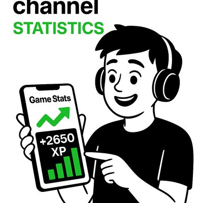 Stylized Graphic Illustrating Gaming Channel Statistics