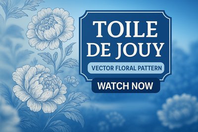 Elegant Floral Pattern Background Featuring Toile de Jouy Design