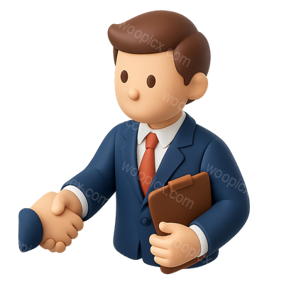 3D Broker Icon with Isometric Design for Negotiation