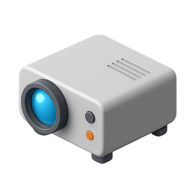 Stylized 3D Projector Icon with Isometric View
