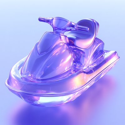 Stylized 3D Jet Ski Render with Vibrant Colors