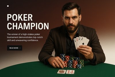 Stylish Poker Champion Illustration with Realism