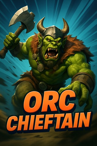 Dynamic Orc Chieftain Illustration in Action