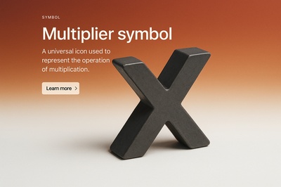 Stylish Multiplier Symbol Web Design Concept