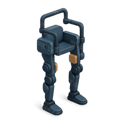 Stylish 3D Icon of a Robotic Exoskeleton Design