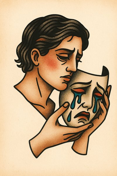 Emotion and Identity: A Tattoo of a Crying Mask