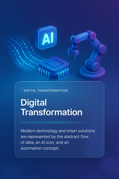Digital Transformation Concept with AI and Automation Visualization