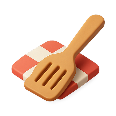 Stylized Kitchen Utensil and Plate Design