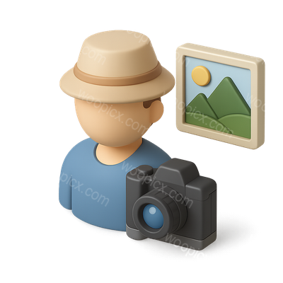 3D Icon of a Landscape Photographer with Camera