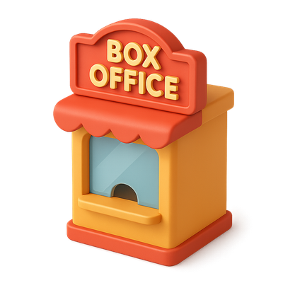 Colorful 3D Box Office Icon for Creative Projects